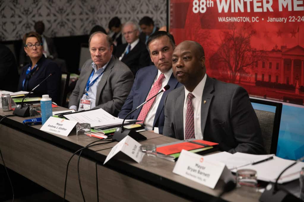 CNAC Photo 88th Winter Meeting Senator Tim Scott (SC) Provides Mayors with an Update on Opportunity Zones
